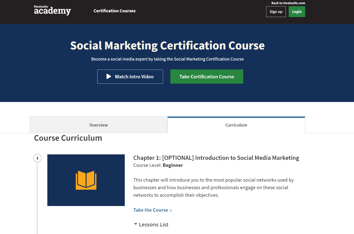 hootsuite social media certification
