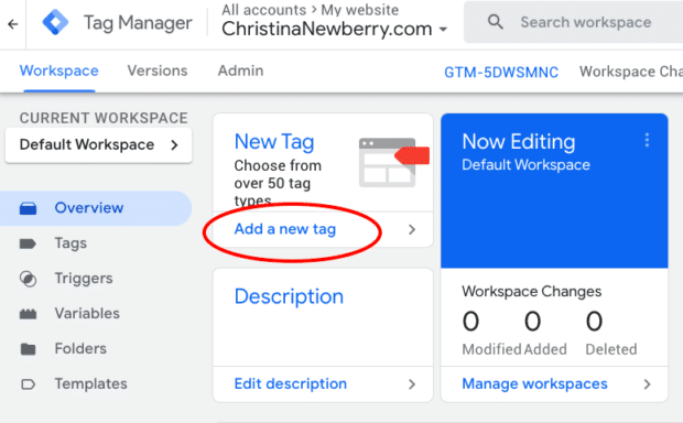 Google Tag Manager add a new tag