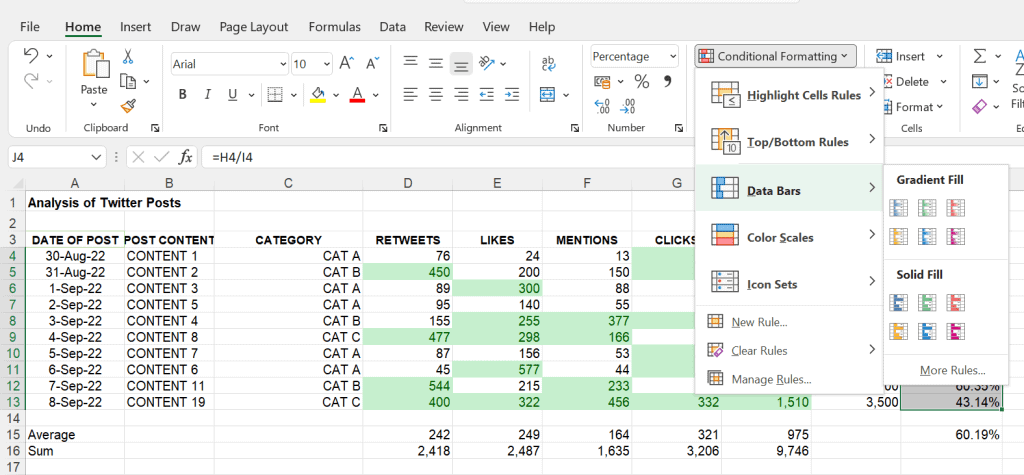 Create A Social Media Excel Template With These 7 Functions | Bulkly