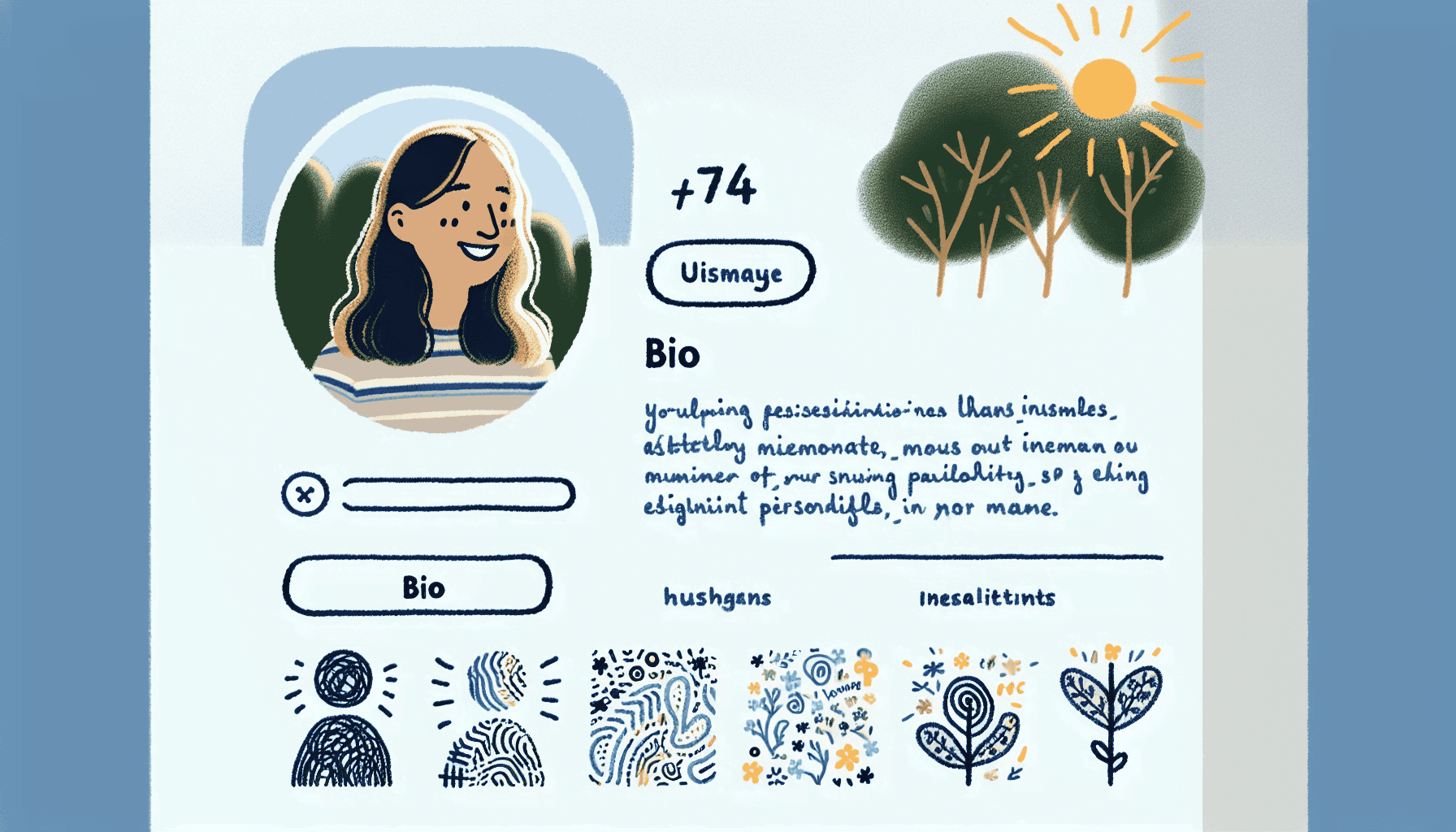 Instagram hacks - Bulkly - 1 A colorful illustration of various Instagram profile elements