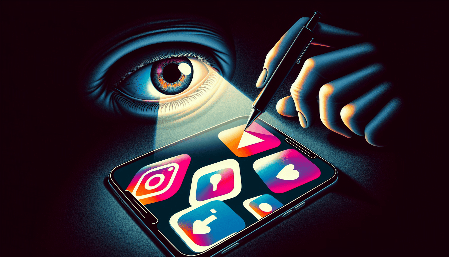 Illustration of undercover Instagram stories viewing