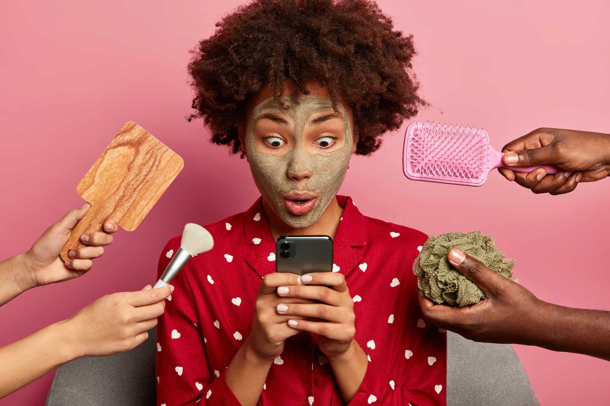 Lady browsing through social media