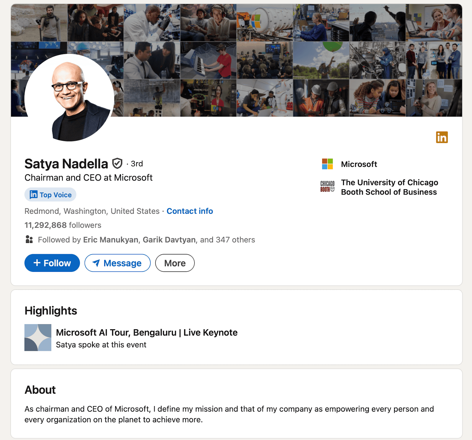 profile information that the LinkedIn profile viewer bot can access
